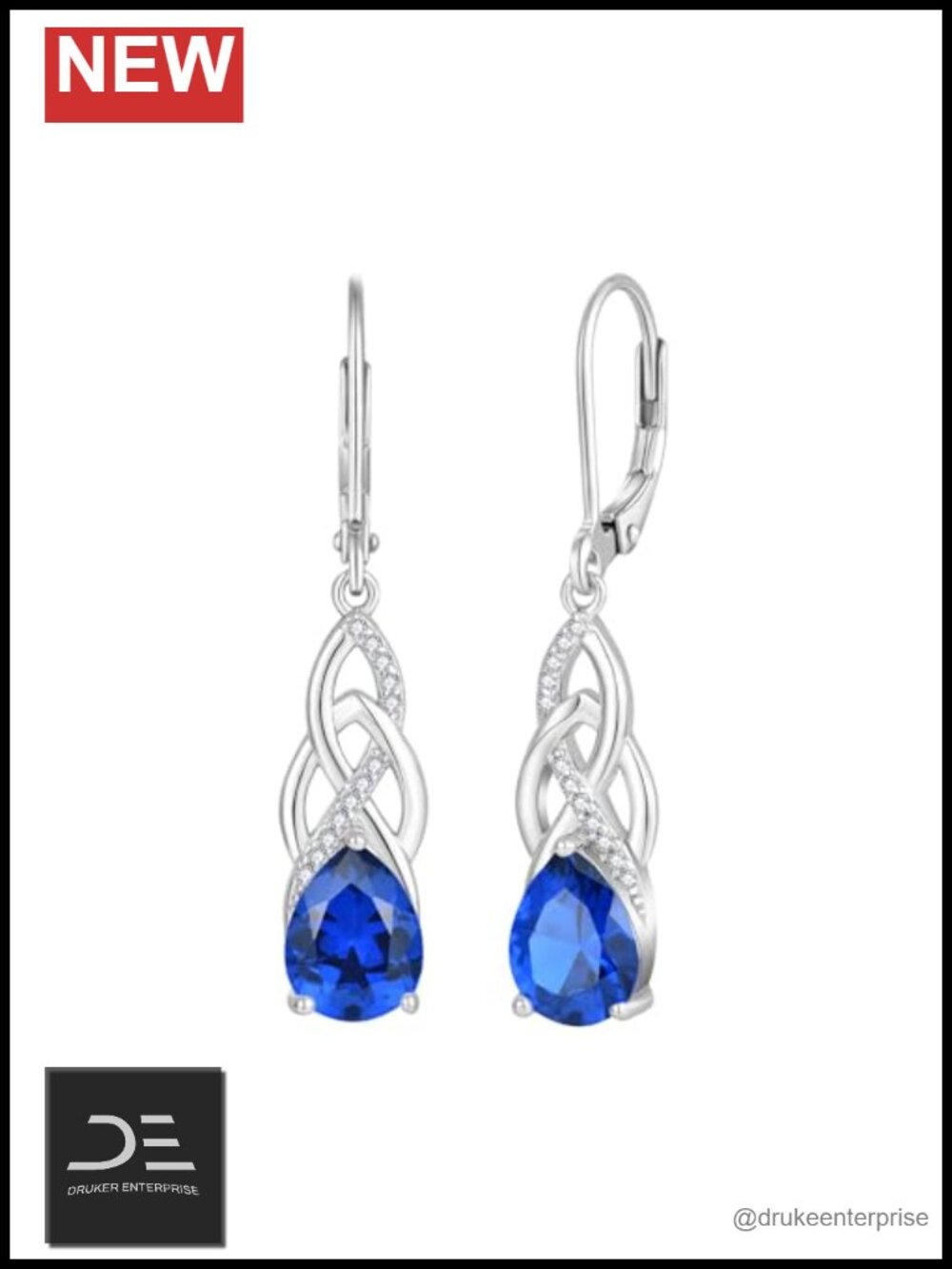 Sterling Silver Celtic Knot Infinity Dangle Earrings Women Drop CZ Jewelry